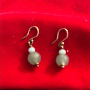 Elegant Green and Gold Earrings